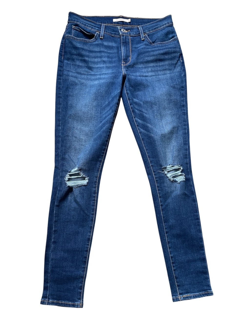 Women's Levi’s 710 Super Skinny Jeans Size 30 Blue Distressed Skinny Jeans